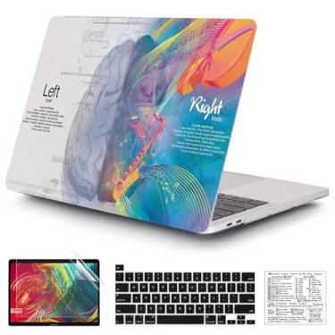 Imagem de QCzyc Compatível com MacBook Pro 13 polegadas 2022, 2021, 2020-2016 versão A2338 M1 A2289 A2251 A2159 A1989 capa rígida de plástico e película de teclado e adesivo de teclado Mac OS (música esquerda