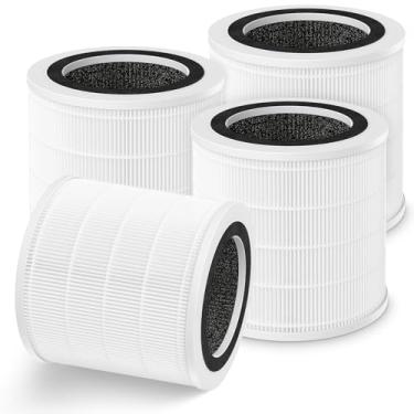 Imagem de Pacote com 4 filtros de substituição H7126 para mini purificador de ar GoveeLife H7126, filtro de ar HEPA verdadeiro 3 em 1 para filtro de purificador de ar H7126 para poeira, pólen, peça de