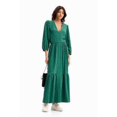 Imagem de Desigual Vestido longo texturizado feminino, Verde, P