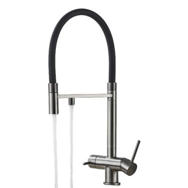 Imagem de Preto Cinza Filtro de Água para Torneira de Cozinha Torneiras de Cozinha Filtro Misturador de Torneira Purificação de Água Água Potável Torneiras, Escova Cinza