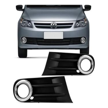 Imagem de Par Moldura Grade Milha Gol G5 Aro Cromado 2010 2011 2012
