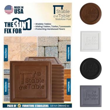 Imagem de Stable the Table Pacote com 12, Esquadro de Nogueira/Niveladores de Móveis/Pisos de Madeira/Protetores de Piso para Móveis/Almofadas de Empilhamento de Móveis/Uso com Mesas, Sofás, ()