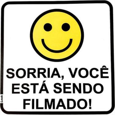 Imagem de Placa Look 15X15Cm (Sorria Voce Esta Sendo Filmado) - Kit C/5 Pecas