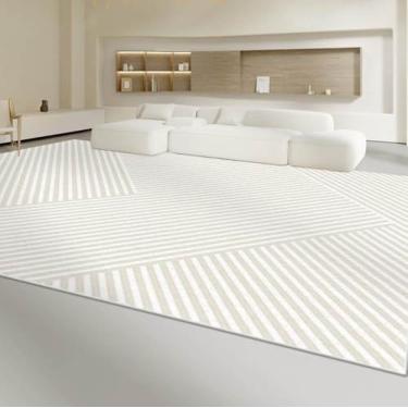 Imagem de Carpete estilo creme, confortável, macio, sala de estar, listras artísticas, quarto, minimalista, luxo, vestiário, YHT071, F, 300x400CM