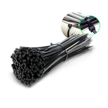 Imagem de Cinta Abra�adeira Em Nylon Presilha 400mm X 7,6mm resistente grossa 100 Unidades Cor Preto