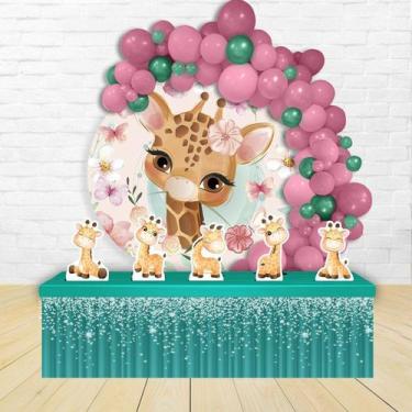 Imagem de kit festa painel redondoDecoração Girafa Girafinha Aquarela 1,50X150 -