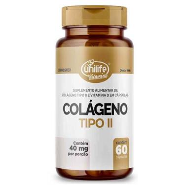 Imagem de COLÁGENO TIPO 2 VITAMINA D 60 Cáps UNILIFE VITAMINA D3 