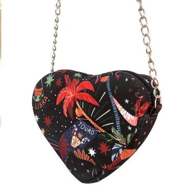Imagem de Bolsa Coraçao Feminina Transversal De Corrente De Lado E Ombro De Luxo