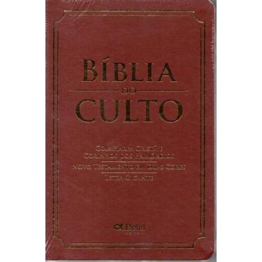 Imagem de Biblia Do Culto Letra Gigante Marrom com Harpa - BETEL