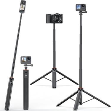 Imagem de Tripé extensível VRIG para GoPro Max Hero 10 9 8 7 6 5 4, DJI Osmo Action, Insta 360 One R e mais câmera de ação (55,1 polegadas)