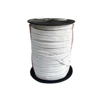 Imagem de Rolo de Elástico chato Branco N12- 0.7mm largura 50 metros - Monitex