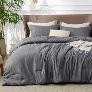 Imagem de Conjunto de Edredom Bedsure King Size Cinza Escuro - Para Todas as Est