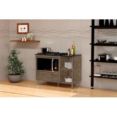 Imagem de Balcão Armário Para Cooktop CO Com Nicho Para Forno Cor Canela - SM