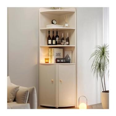 Imagem de LICONG-2020 Armário de canto lateral para sala de estar, quarto, suporte de parede, armário triangular, sala de jantar, armazenamento de canto, armário lateral (B)