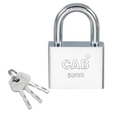 Imagem de PATIKIL Cadeado de copo de pino de 50 mm (2"), cadeados de aço inoxidável com chave para porta interna e externa, prata