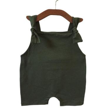 Imagem de Jardineira Curta COLORS para Bebê Menina Menino de Malha com Alça Regu