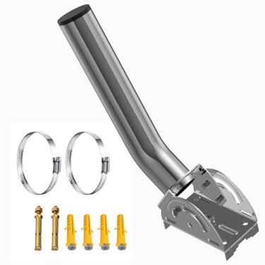 Imagem de Poste de montagem de antena ajustável universal, suporte J impermeável de 35,5 cm, kit de internet PRUBOVI Starlink para pontos de acesso ao ar livre, receptores Starlink, CPE APs (prata)