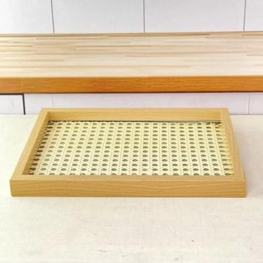 Imagem de Bandeja Decorativa Retangular Trançada Com Superfície Em Vidro - Dcart