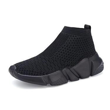Imagem de Tênis infantil YAVY para meninos e meninas, tênis, tênis, tênis de corrida leve, respirável, casual, esportivo, All Black, 11.5 M US Toddler