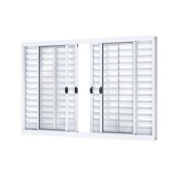 Imagem de Janela de Alumínio Veneziana 100 x 150 x 10 cm 6 Folhas Riobras