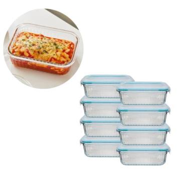 Imagem de 8Un Pote Canelado Hermético 640ML Vidro Trasparente/Resistente - Belo 