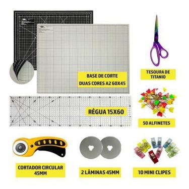 Imagem de Base Corte 60x45 Cinza E Preta Tesoura Titânio Cortador 45mm - Artmak