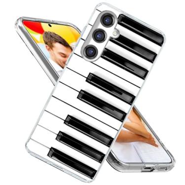 Imagem de ARTIOSIT Capa para Samsung Galaxy S25 para meninas mulheres homens, à prova de choque, fina, fina, macia, TPU transparente, capa protetora para celular para S25 6.1, amante de música, instrumento