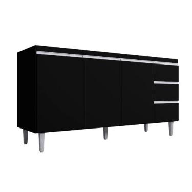 Imagem de Balcão Gabinete de Pia para Cozinha Sem Tampo 160cm 3 Portas Andréia P