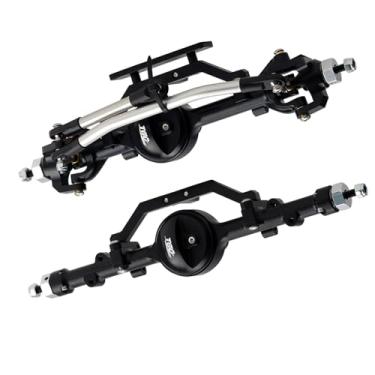 Imagem de TGCWENG RC 7075 Aluminum Portal Axle Kit,Front and Rear Axles Complete Set with Enhanced Axle Shaft for 1/10 RC Crawler Car Redcat Gen 7 SCX10 I II III Pro D90 D110 Upgrade Parts(Black)