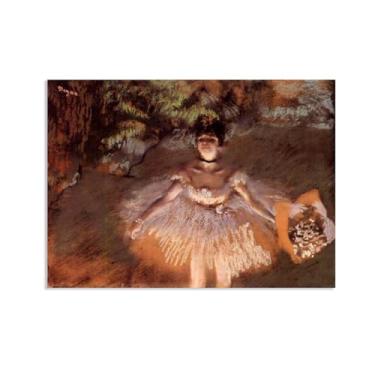 Imagem de SDYJ6GSW Edgar Degas Prints Dancer Onstage with a Bouquet Giclee Canvas Art Print Impressionism Wall Art Ballerina Poster Vintage Edgar Degas Decoração de parede 70x50cm (71.1x50.8 cm) Moldura interna