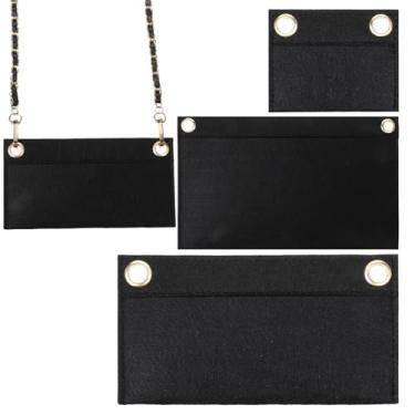 Imagem de Bolsa organizadora de feltro, 3 peças, com ilhós, bolsa organizadora de lã, bolsa organizadora, clássica, para envelopes, bolsa feminina, bolsa de mão sem corrente