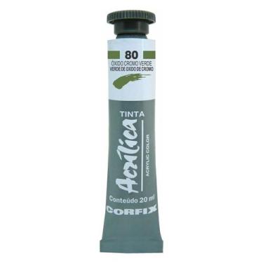 Imagem de Tinta Acrílica 20ml 080 Oxido Cromo Verde Corfix, 080 OXIDO CROMO VERD