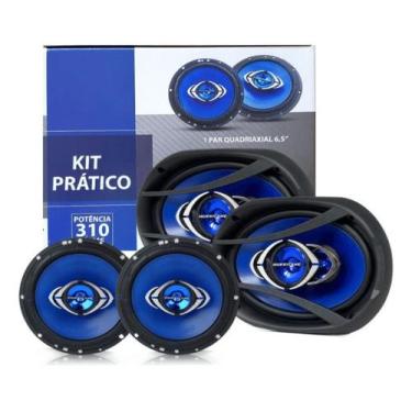 Imagem de Kit Alto Falante Prático Hurricane 6 + 6x9 280w Rms Quadriaxial