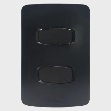 Imagem de Conjunto 1 Interruptor Simples + 1 interruptor Paralelo 10A 250V 4x2 Gracia Alumbra Preto