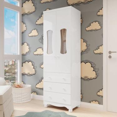 Imagem de Guarda roupas Infantil 2 Portas com Janela 3 Gavetas 100% mdf Lana Espresso Móveis