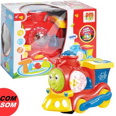 Imagem de Brinquedo Bate e Volta Tremzinho Com Som e Luz Dm Toys