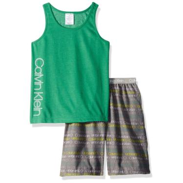 Imagem de Conjunto de pijamas Calvin Klein Boys' Little Pine Green tamanho 14/16