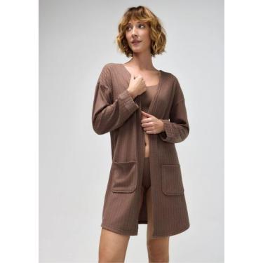 Imagem de Robe Manga Longa Em Tricô - Hering, G, Marrom