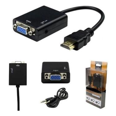 Imagem de Cabo Adaptador Conversor Hdmi Para Vga Com Saída P2 De Áudio