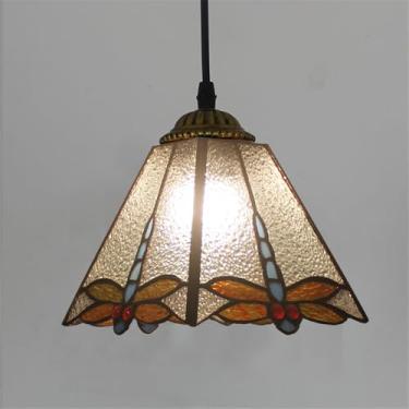 Imagem de OUFULA Luminária pendente contemporânea de vidro colorido, americana, retrô, criatividade, sala de estar, restaurante, quarto, villa, hotel, corredor, café, lustre (Estilo 31)