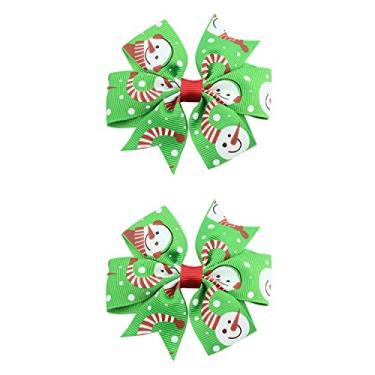 Imagem de J.H LIVING 2 peças acessórios de cabelo de Natal colorido boutique acessórios acessórios de cabeça floco de neve luvas padrão crocodilo grampo de cabelo (B)