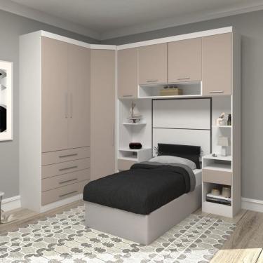 Imagem de Guarda Roupa Dormitório Modulado Alpes Solteiro Canto - Roupeiro Luciane M06