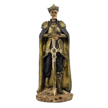 Imagem de Escultura Exu do Ouro Guardião 25 cm Esqueleto Resina - Lua Mística - 