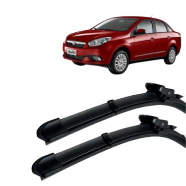 Imagem de Palhetas Limpador Parabrisa em Silicone Tiger Auto Silicone Par Específica Compatível com Fiat Grand Siena 2012 2013 2014 2015 2016