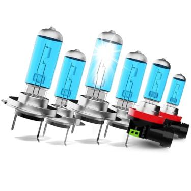 Imagem de SPBRTBUB Lâmpadas de farol compatíveis com faróis Ben z CLS550 2007 2008 2009 2010 2011, halogênio H7 farol alto H7 farol baixo H11 farol de neblina, 100W 6000K branco, Plug N Play, pacote com 6