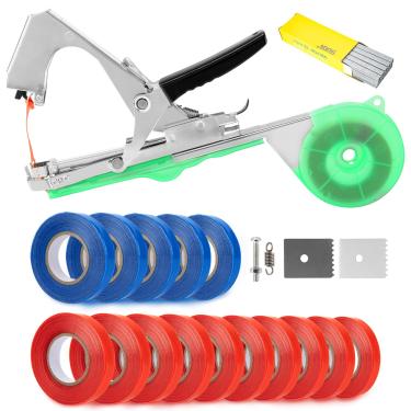 Imagem de GDDGHS Máquina De Amarrar Plantas Com Fita Verde, Pistola Para Uvas/Tomates/Framboesas, Ferramenta Amarração 15 Rolos E 1 Caixa Grampos, Adesiva