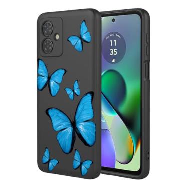 Imagem de KOARWVC Capa de telefone para Moto G14, Motorola G14 XT2341 capa fofa com estampa de borboleta design fino protetor macio TPU bumper capa de telefone para Motorola Moto G14 borboleta preta
