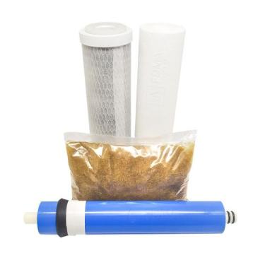 Imagem de Kit Refil Deionizador 4 Estágios 100gpd Resina 400 - 400g - FDMA Filtr