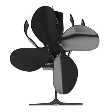 Imagem de 4 Blades Formulador de Circulação de Ar da Lareira para Fogão a Madeira de Madeira, Operação Silenciosa Movida a Calor Com Termômetro, Resistência à Temperatura de Alta