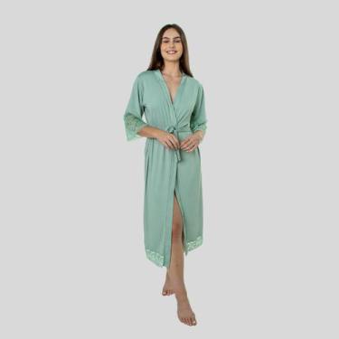 Imagem de Robe noiva feminino roupão de renda luxo hobe - ALTIE, Teos, G